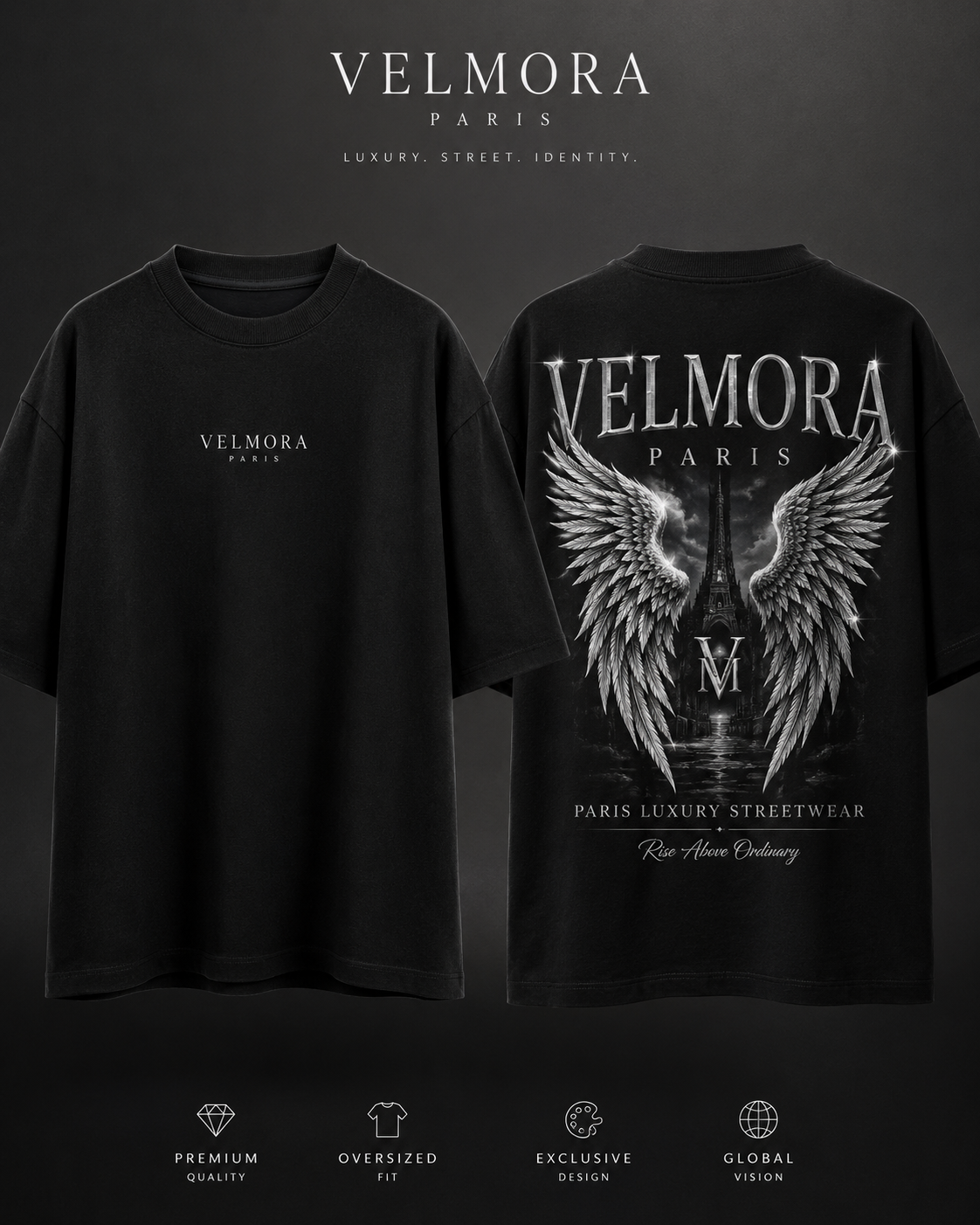 Luxury Streetwear with Angel Wings Design