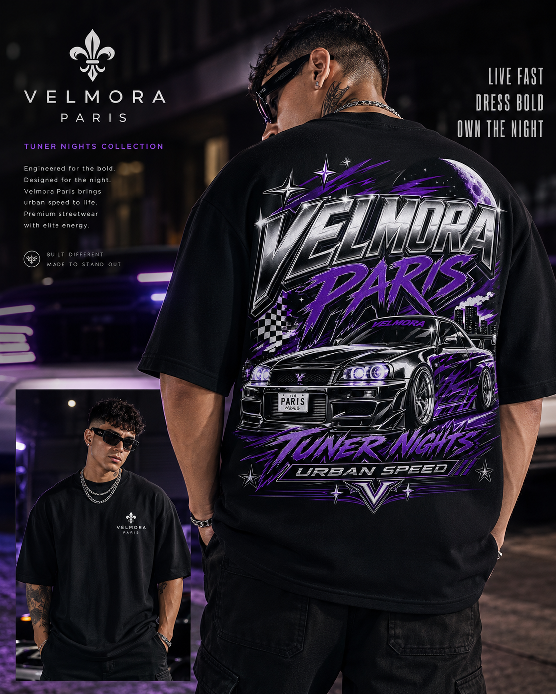 Velmora Paris Tuner Nights T-Shirt