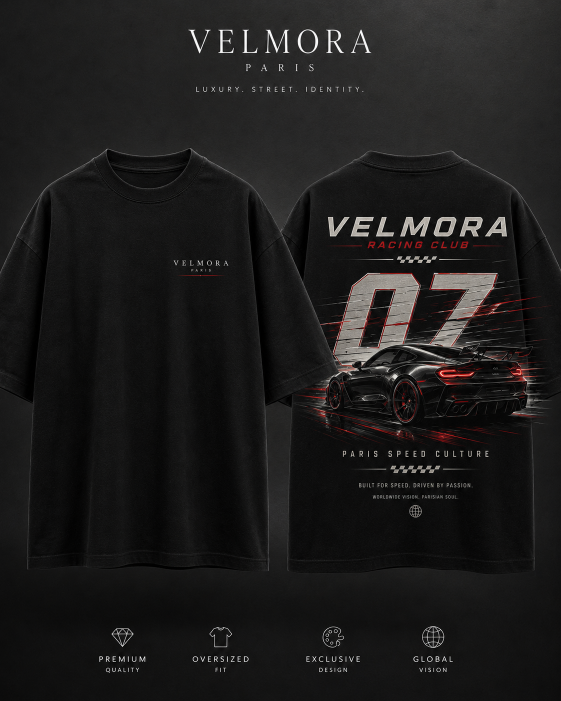 Velmora Racing Club Oversized T-Shirt